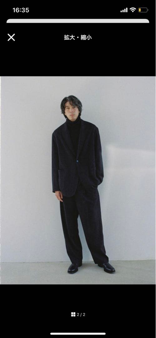 【LIDNM】WOOL MILLED IVY JACKET  S セットアップ