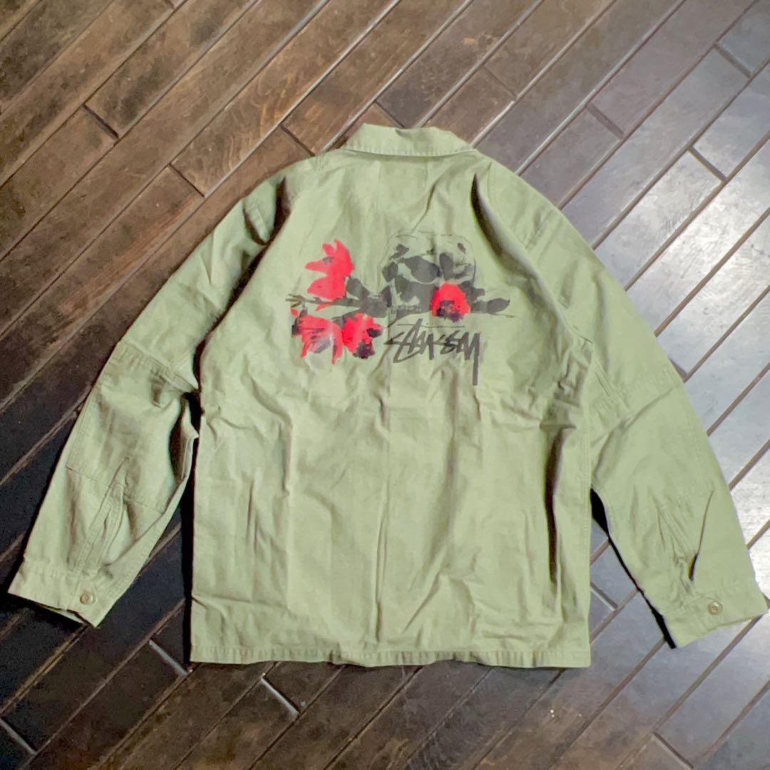 未使用【Stussy 】名古屋栄チャプト Skull&Roses ミリタリーJK