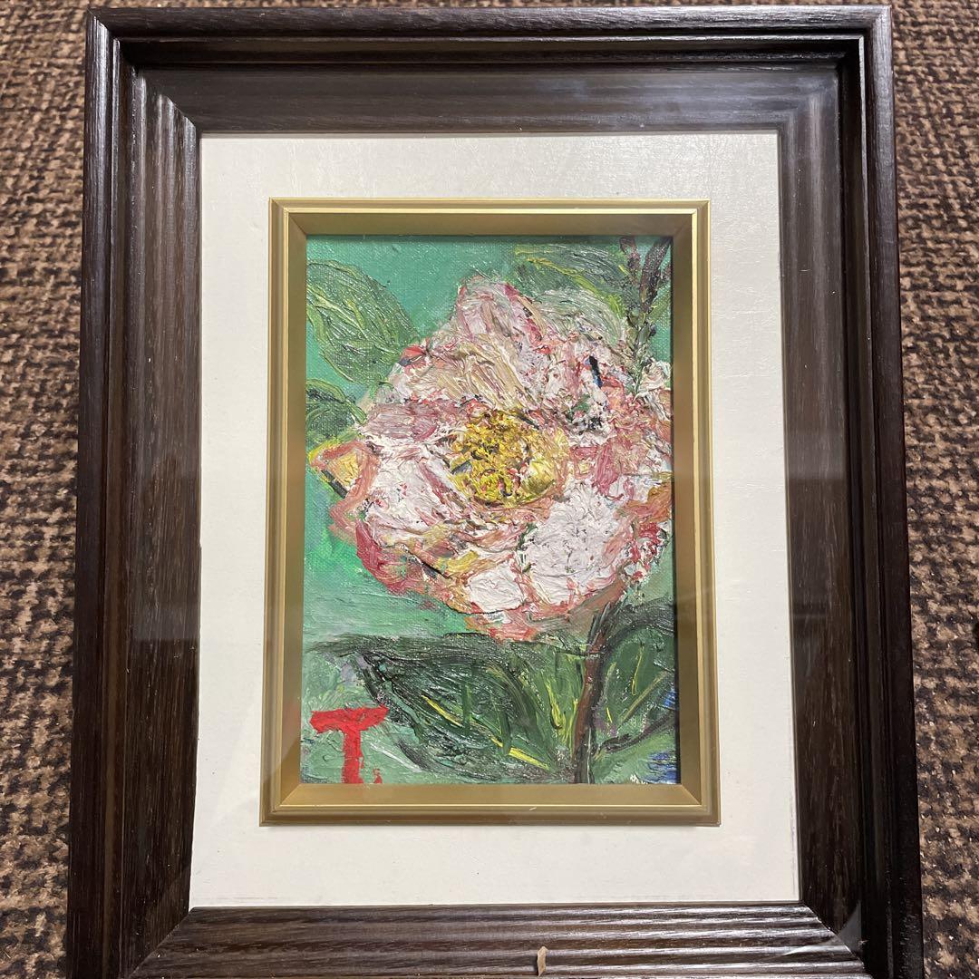 丸山妙子 油彩画　油絵　ＳＭサイズ　1986 ボタン　価格交渉可❗️