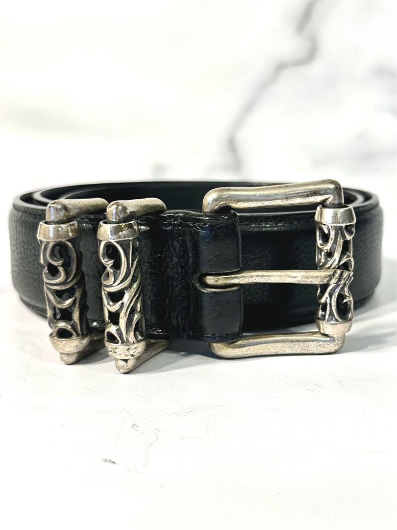 クロムハーツ Chrome Hearts ローラーレザーベルト　美品