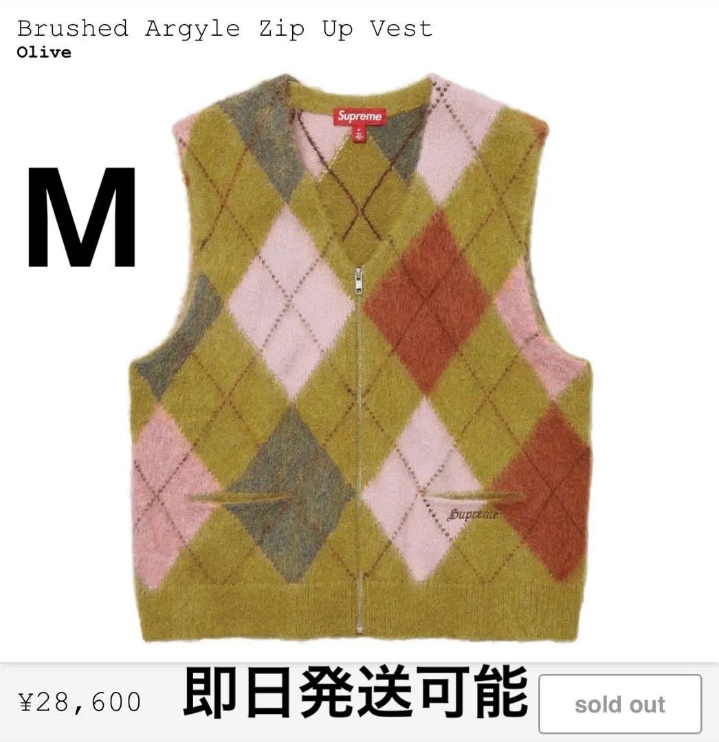 トップス upreme Brushed Argyle Zip Up Vest M
