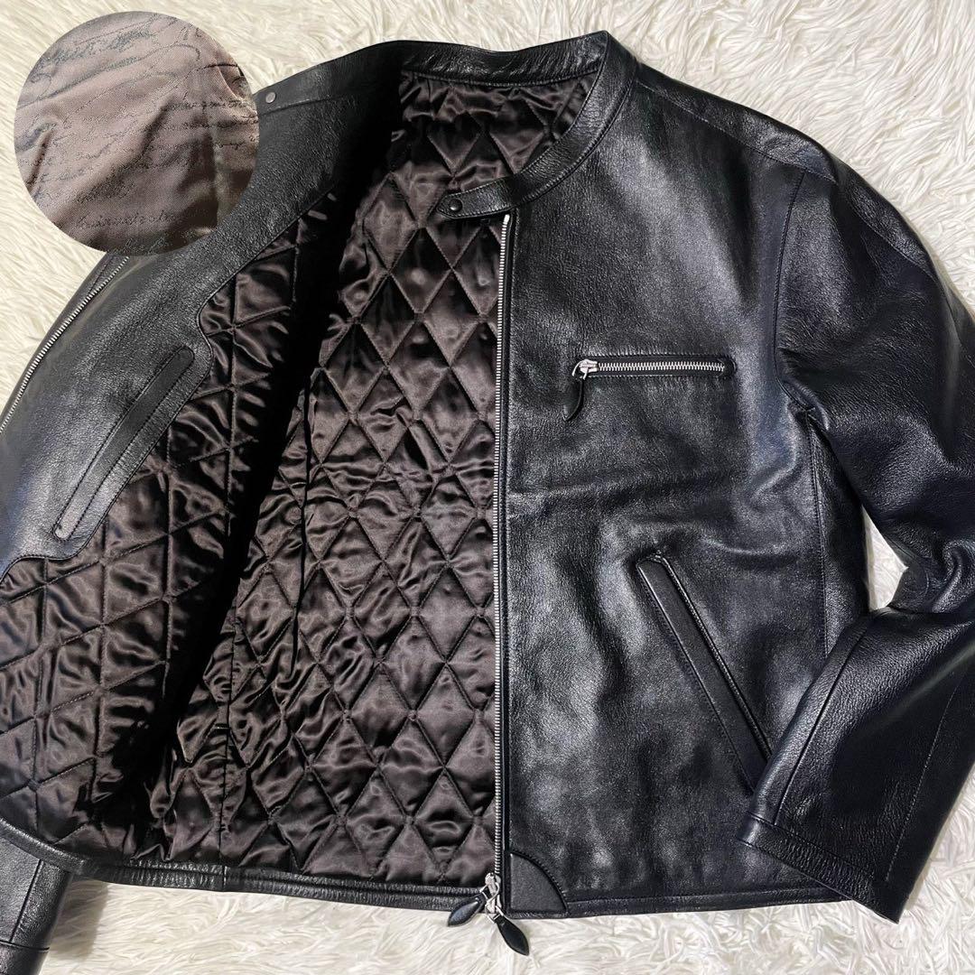 未使用級!XL相当★ベルルッティ ライダースジャケット カリグラフィ 23AW