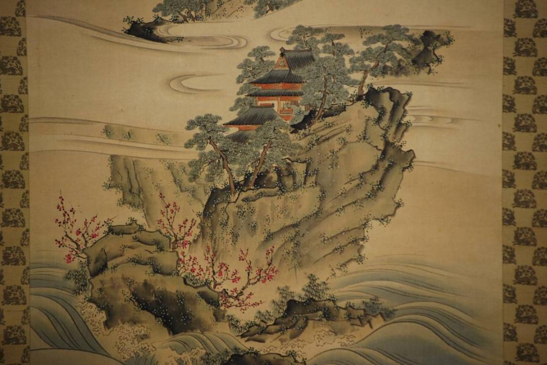 模写/森寛斎/蓬莱山図/桐箱二重箱付/布袋屋掛軸HD-442