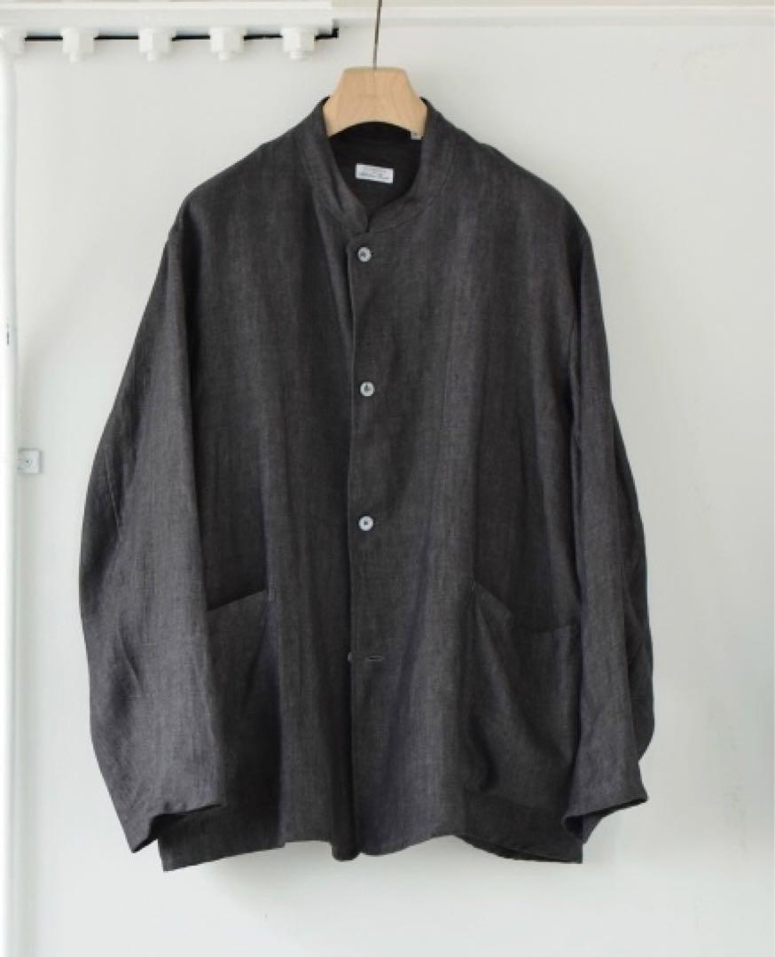 COMOLI 21SS リネンヘリンボーンスタンドカラージャケット ピッコロ
