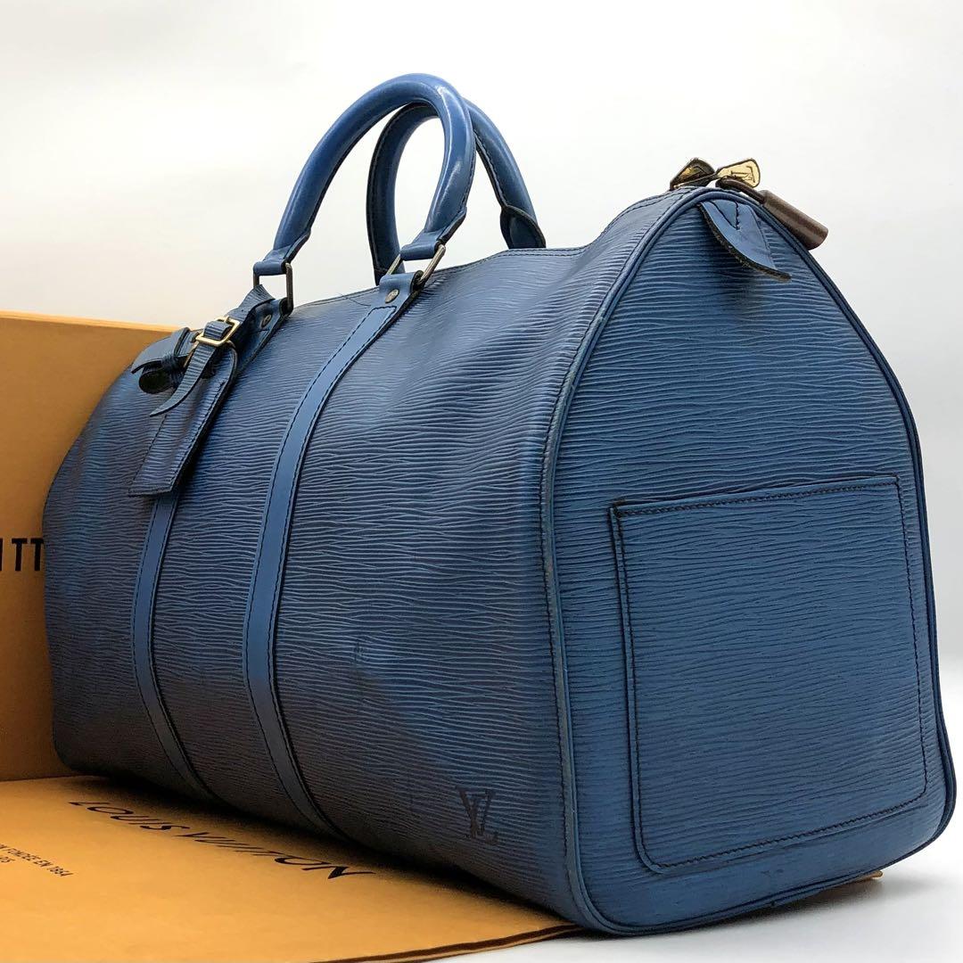 美品✨ルイヴィトン エピ キーポル45 ボストンバッグ トレドブルー 大容量