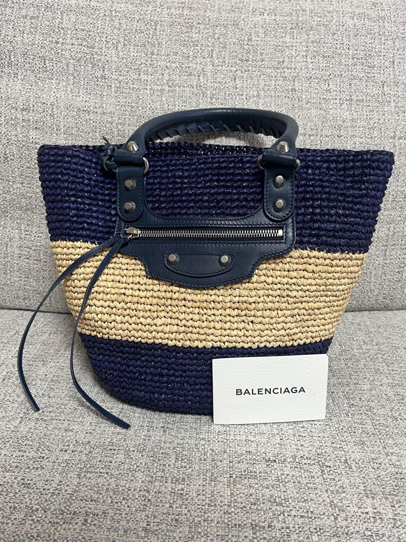美品　Balenciaga カゴバック　ネイビー
