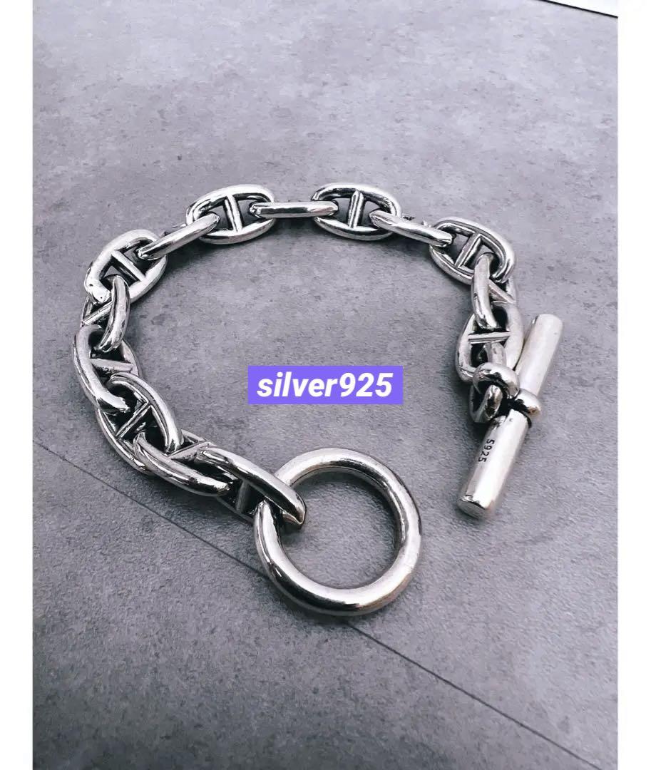 シルバー925　重厚感　アンカーチェーンデザイン　ブレスレット