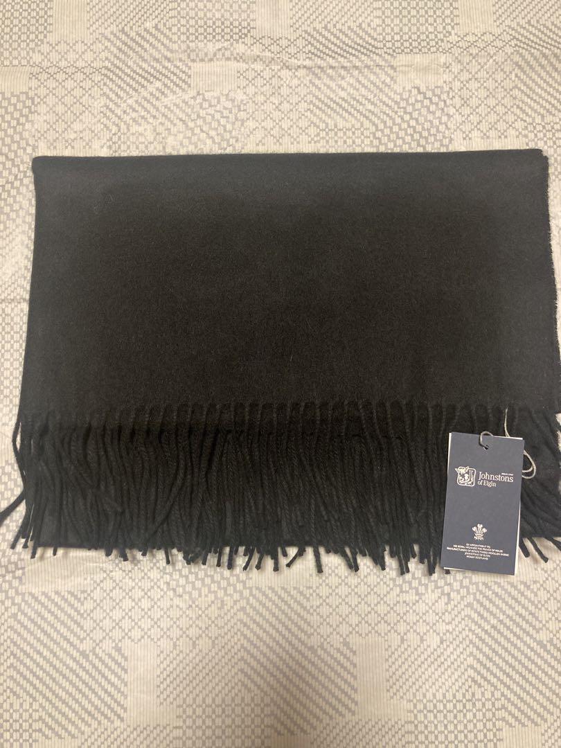 未使用品 Johnstons カシミア大判ストール black