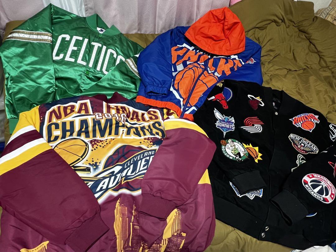 4個セッNBAナイロンジャケットスタジャンCELTICS KNICKS CAVS