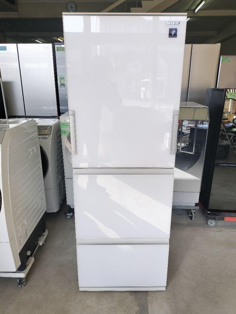 2019年356L SHARP ガラストップ ３ドア冷蔵庫　SJ-GE36E-W