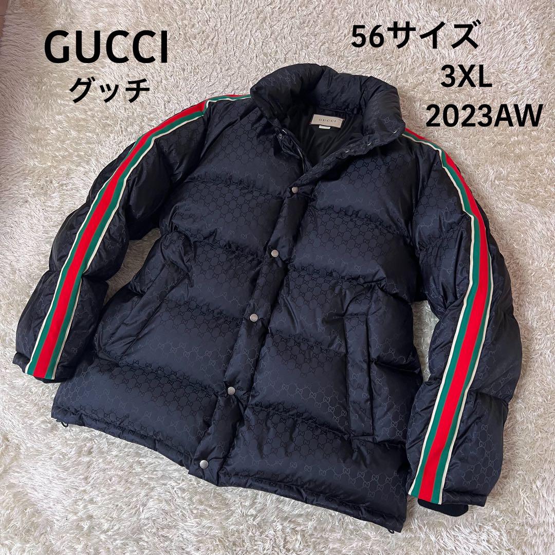 ☆未使用級☆グッチ　ダウンジャケット　2023AW　GG　ジャカード　シェリー