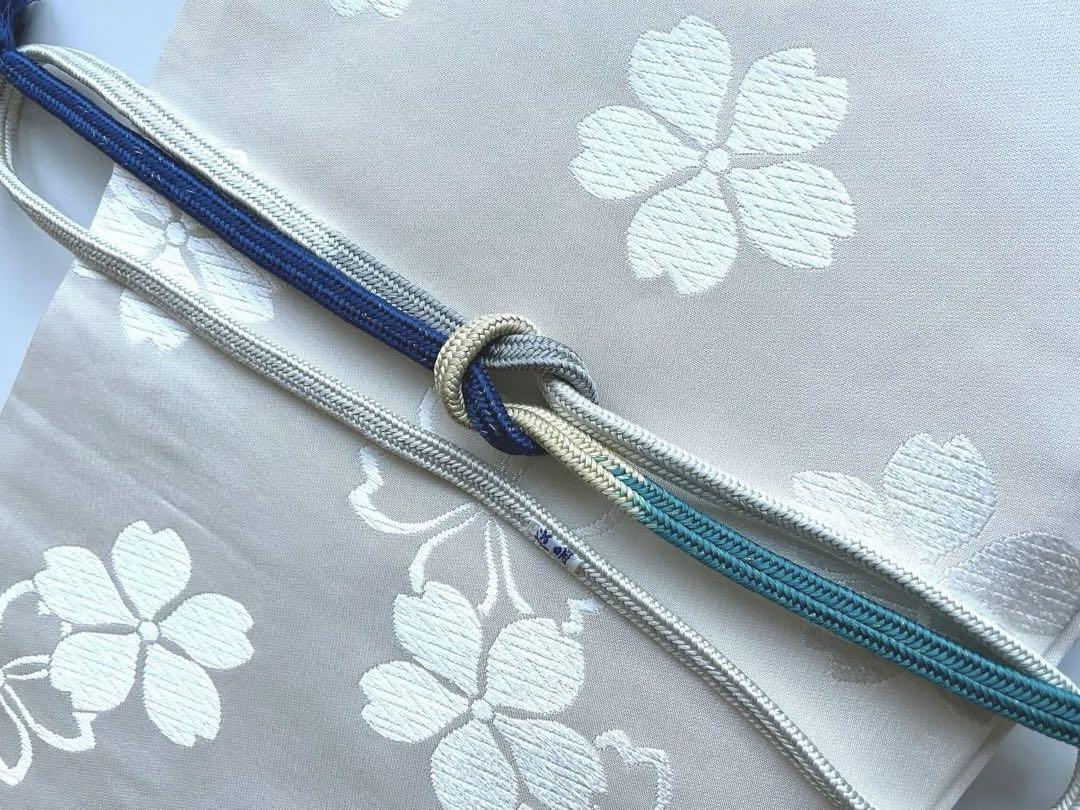 ☆新品・未使用☆道明 帯締め☆冠組 両手先段 青・青緑の美しいグラデーション
