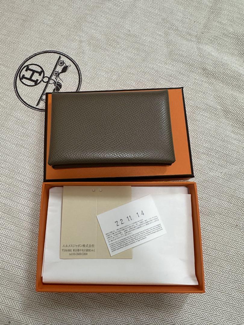 Hermes カルヴィ カードケース エトゥープ