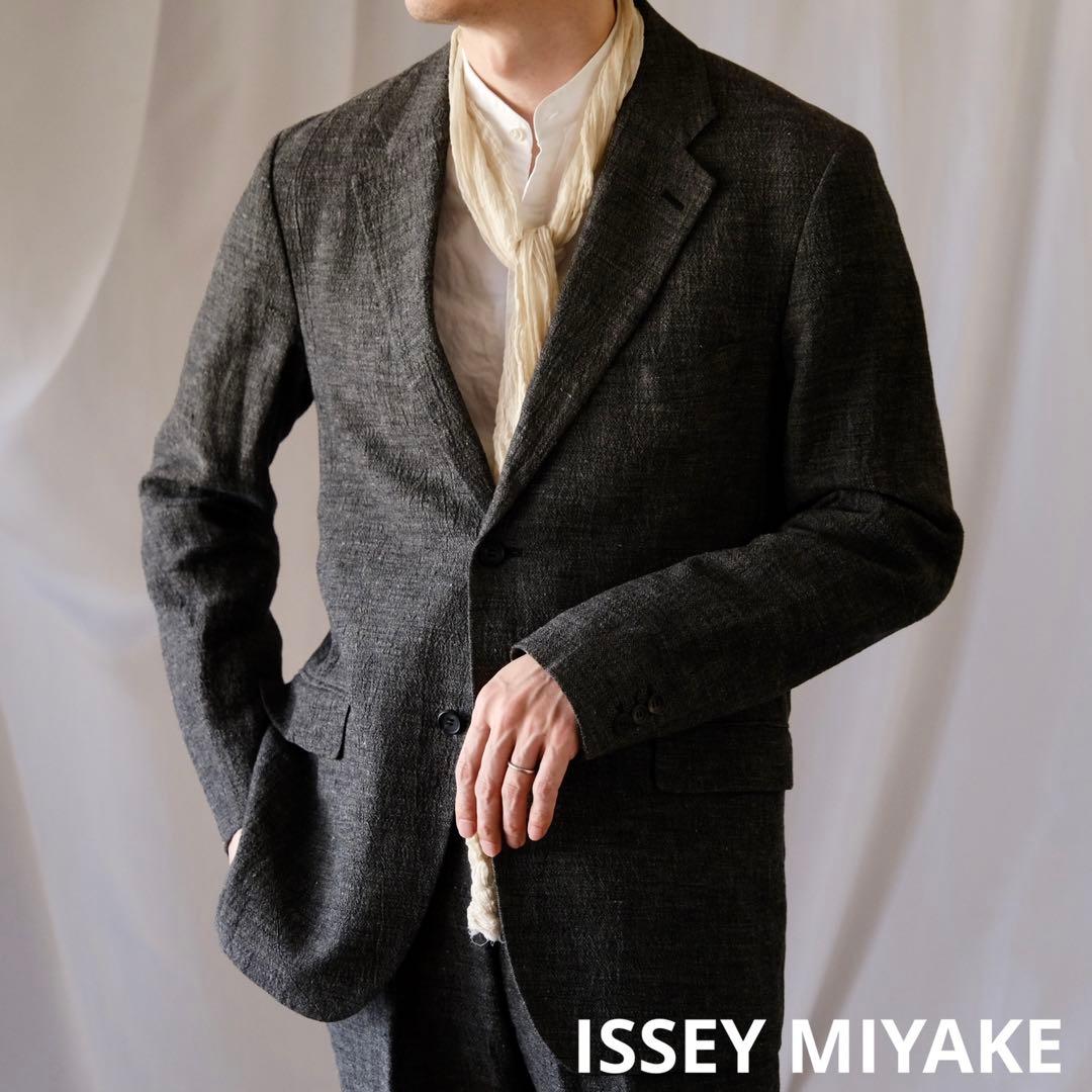 美品ISSEY MIYAKE イッセイミヤケ　ブラックシャンブレーリネンスーツ3