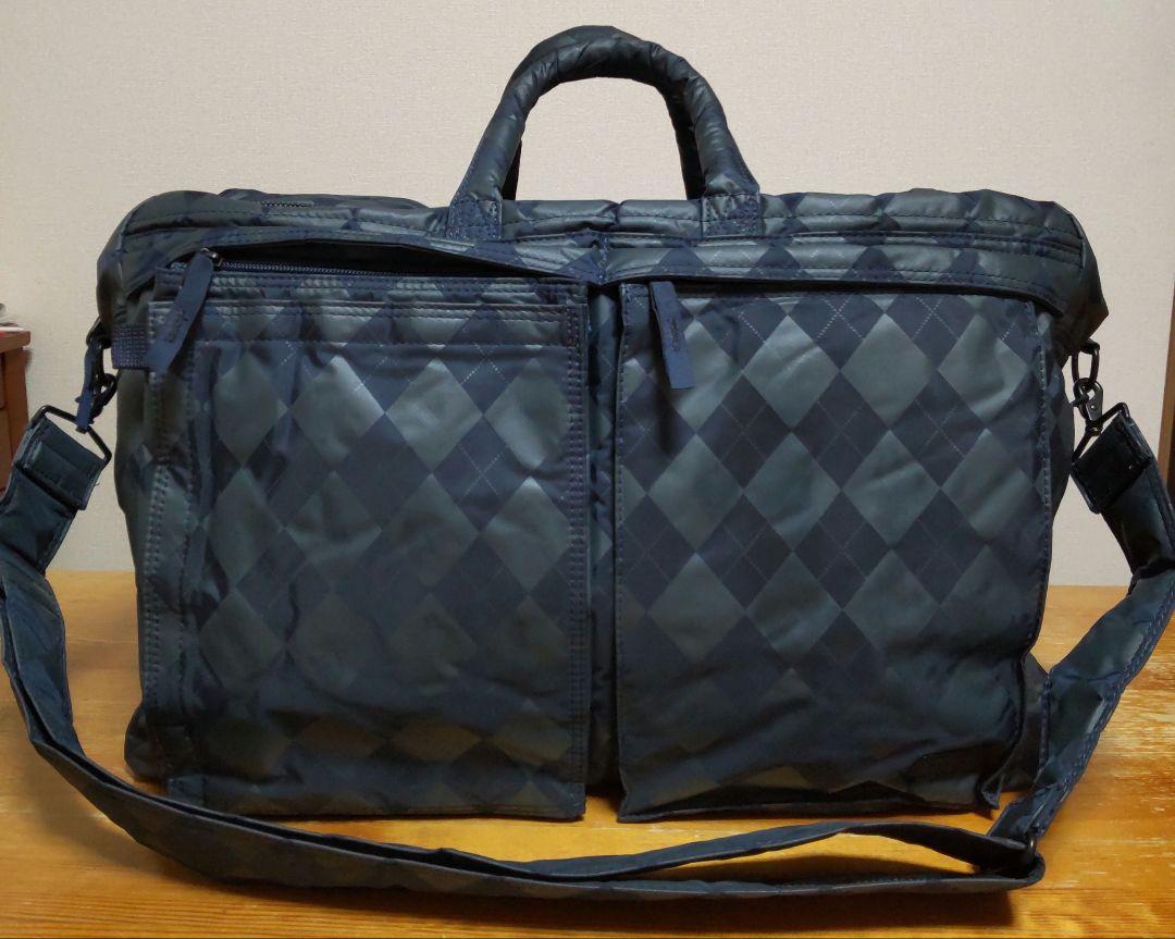 【美品】HEAD  PORTER アーガイル マスターネイビー ボストン2WAY