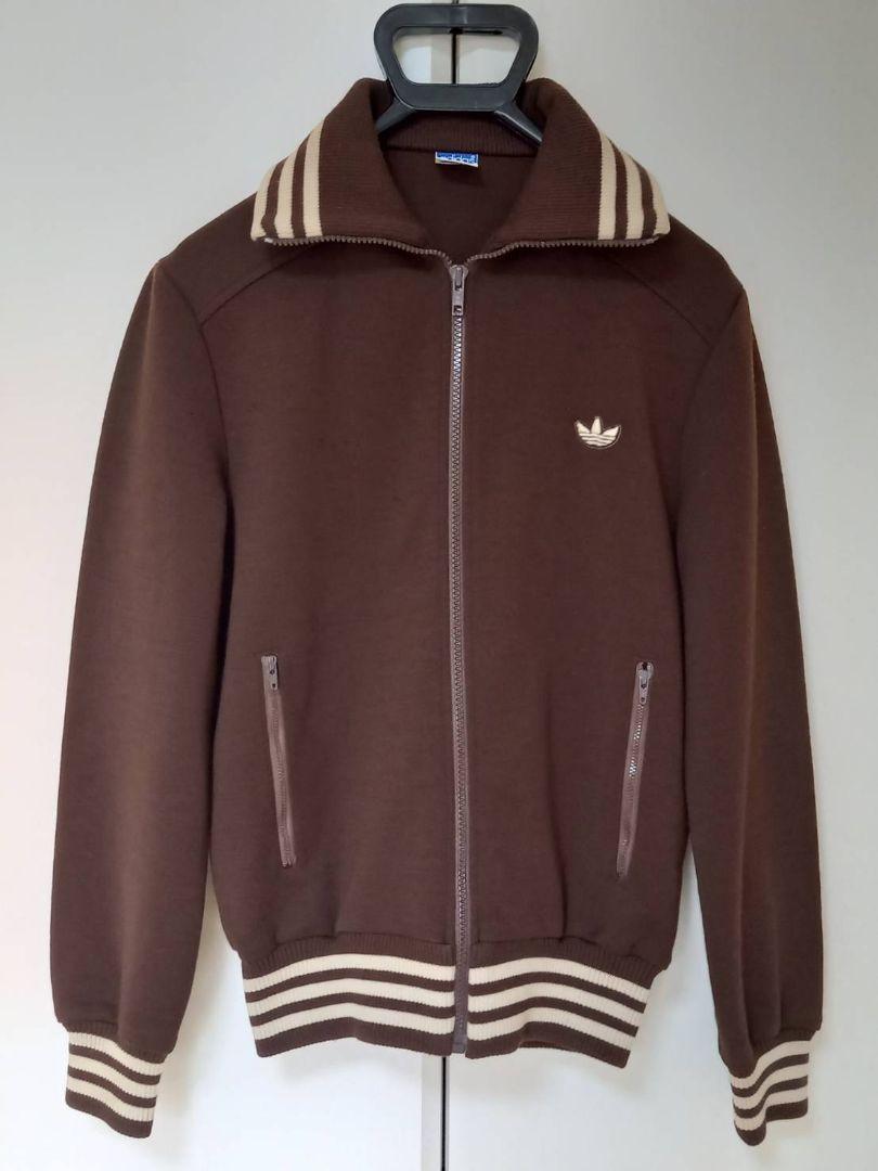 【希少】70s　adidas　ブラウン　トラックジャケット　ジャージ　デサント製