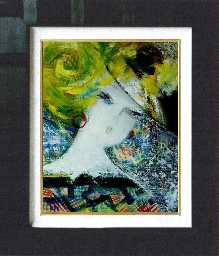 メルカリ 絵画　絵  　額付き ( 黒 ) 油絵　F6-080312