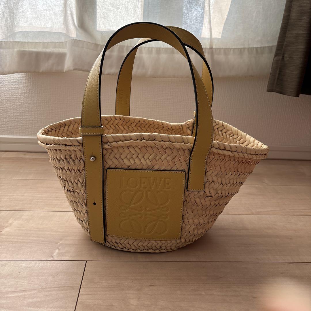 美品！ロエベ  カゴバッグ  イエロー　スモールサイズ