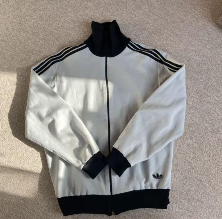 70s Adidas アディダス　ジャージ　デサント　ホワイトグレー　6号