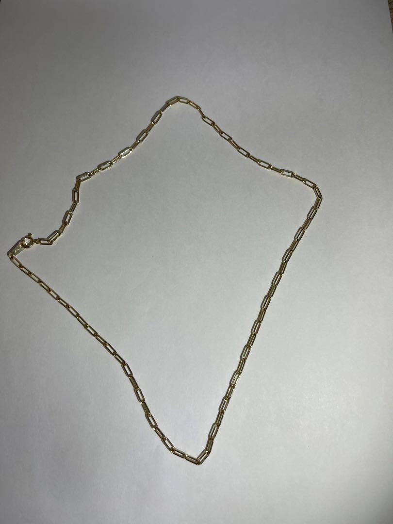 18k YG ペーパークリップ ネックレス 40cm