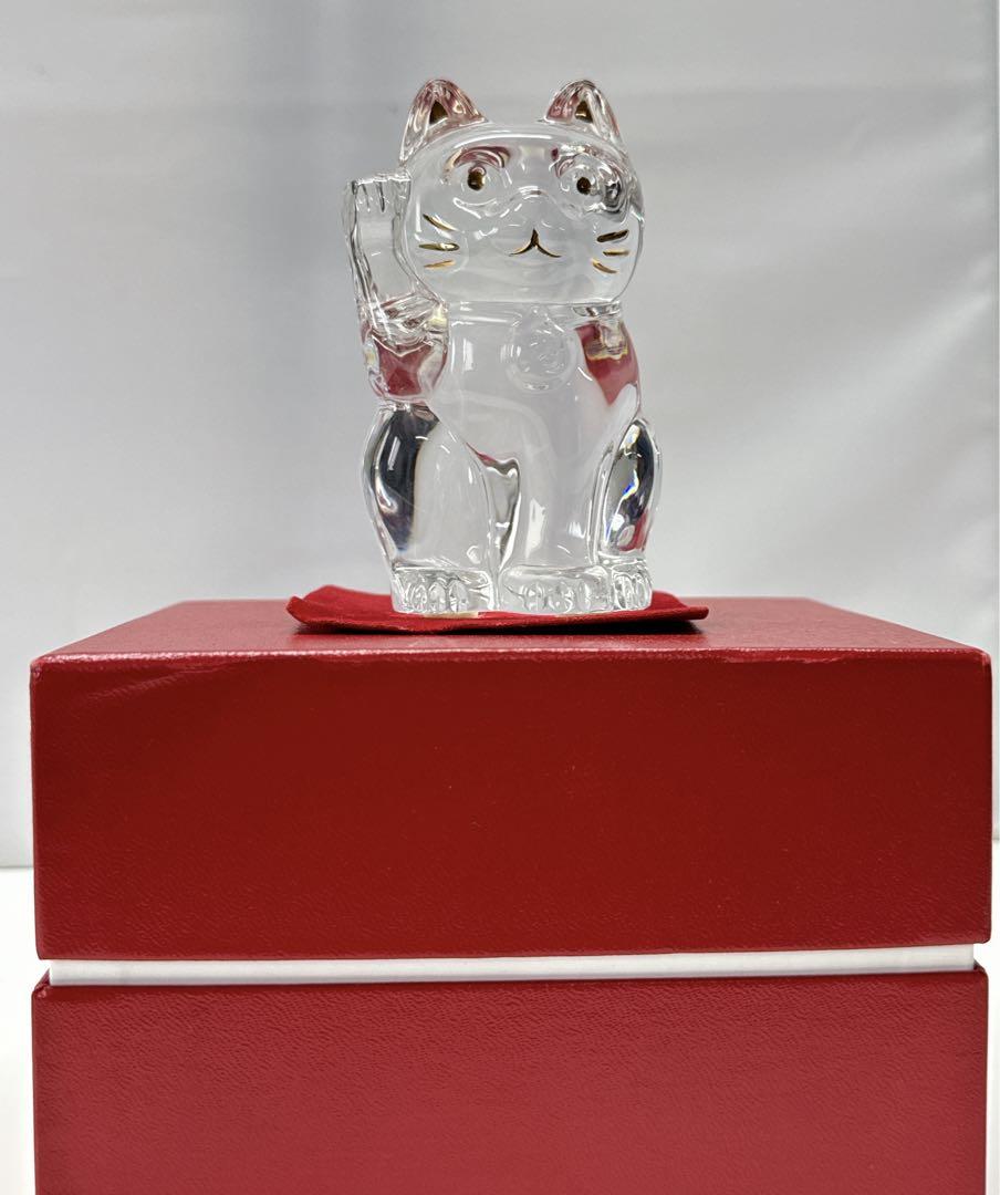 【美品】バカラ Baccarat 招き猫 ネコ クリスタル Lucky Cat