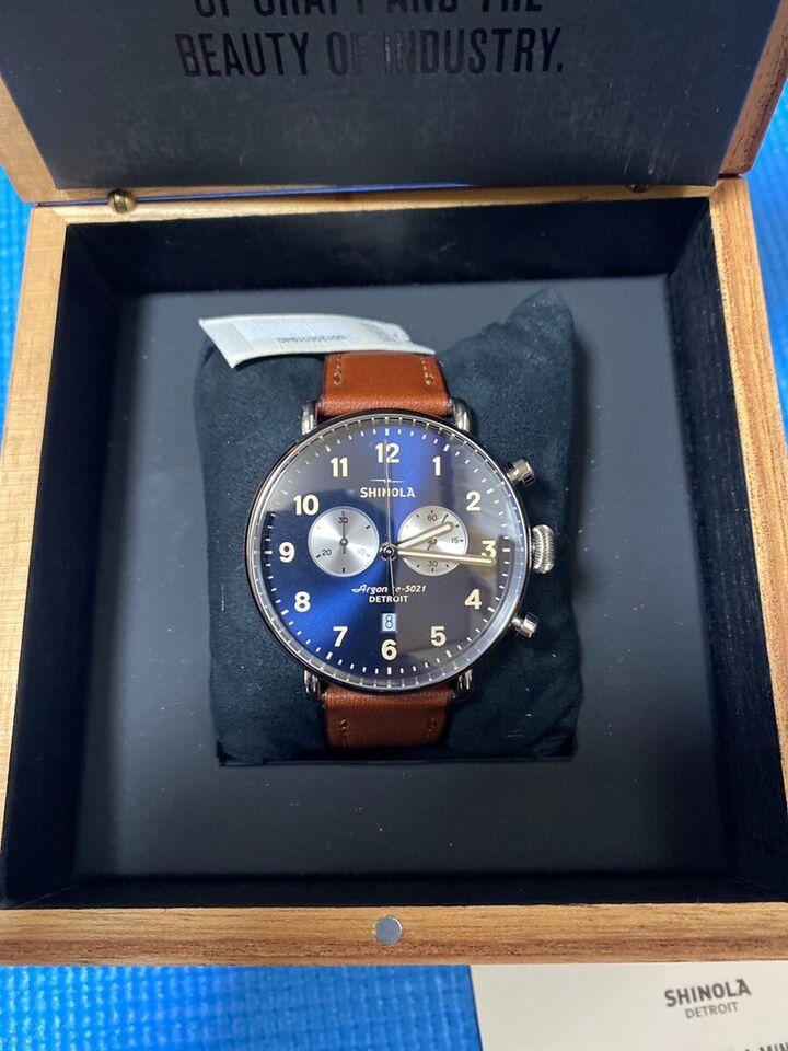 レア!! SHINOLA シャイノラ 腕時計 レザーベルト ネイビーブルー