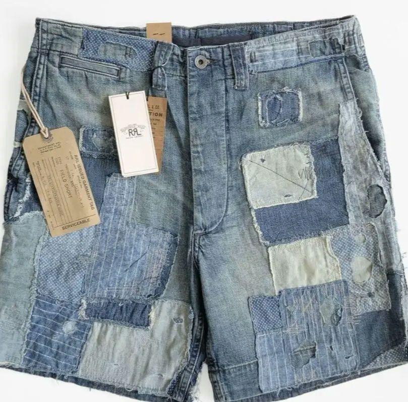 RRL 2022SS デニムショートパンツ　名作　パッチ加工　34