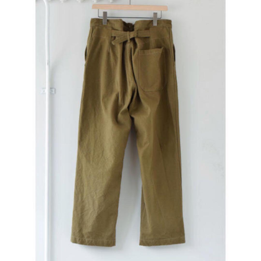 comoli 21ss コットンシルク オーバーパンツ　olive サイズ1