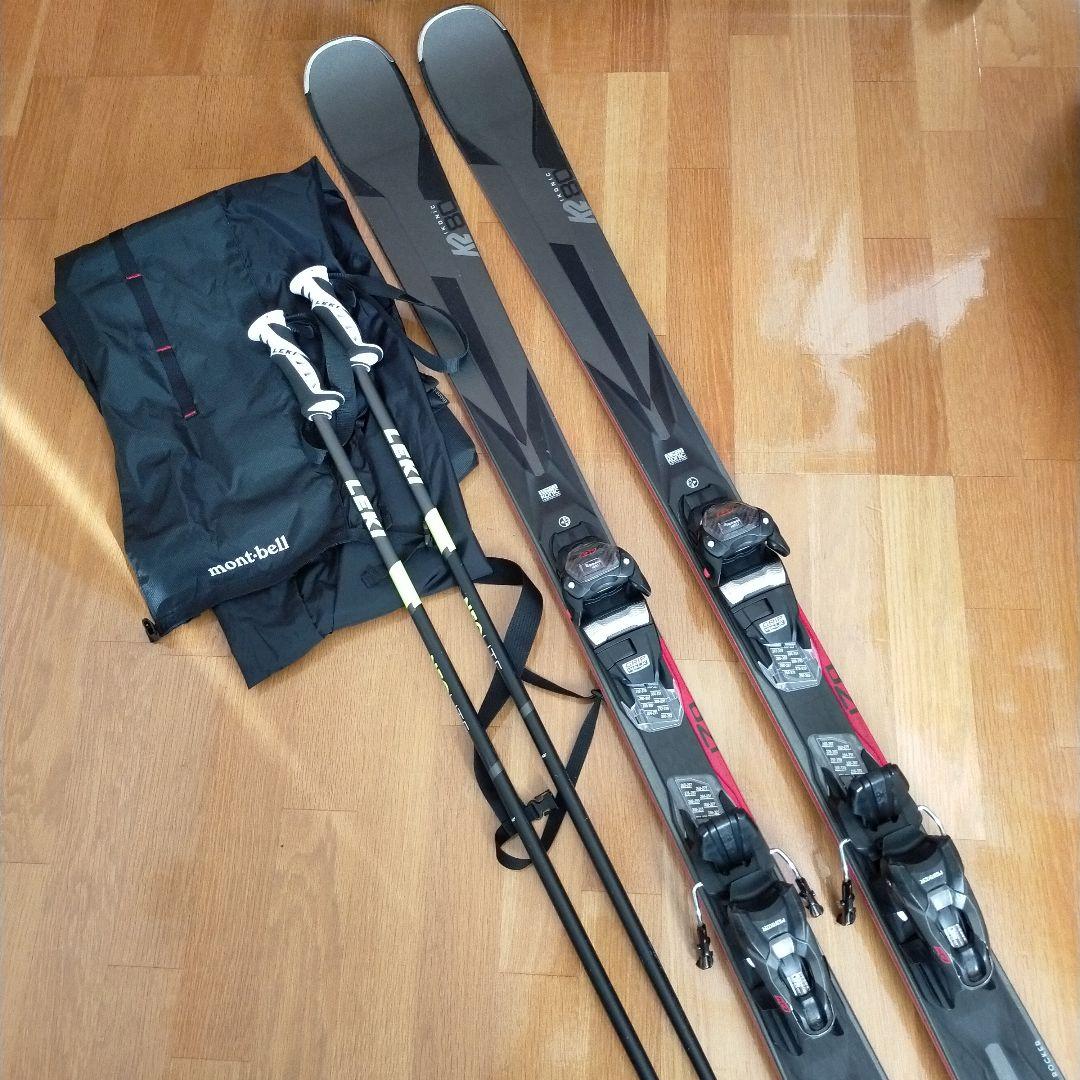 K2アイコニック170(幅80)、LEKIネオライト115、モンベル収納袋