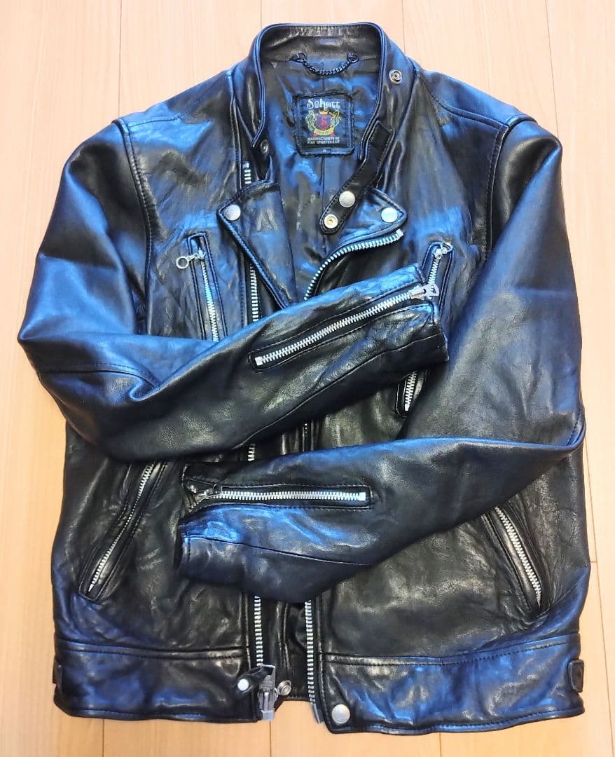 最終値下げ！新古品Schott ダブルブレストライダース Size S