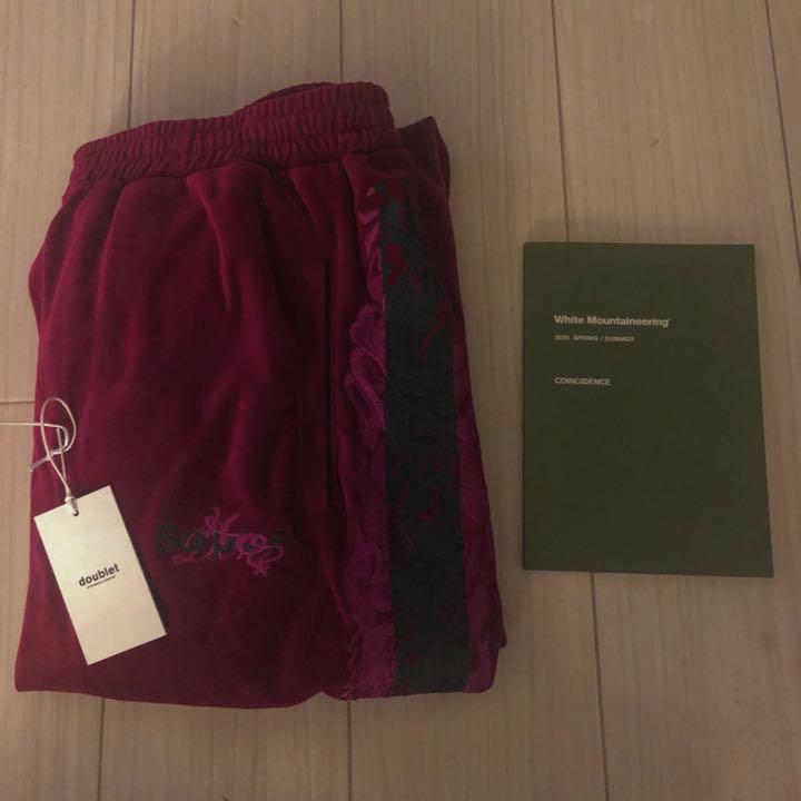 doublet pink カオス刺繍track pants
