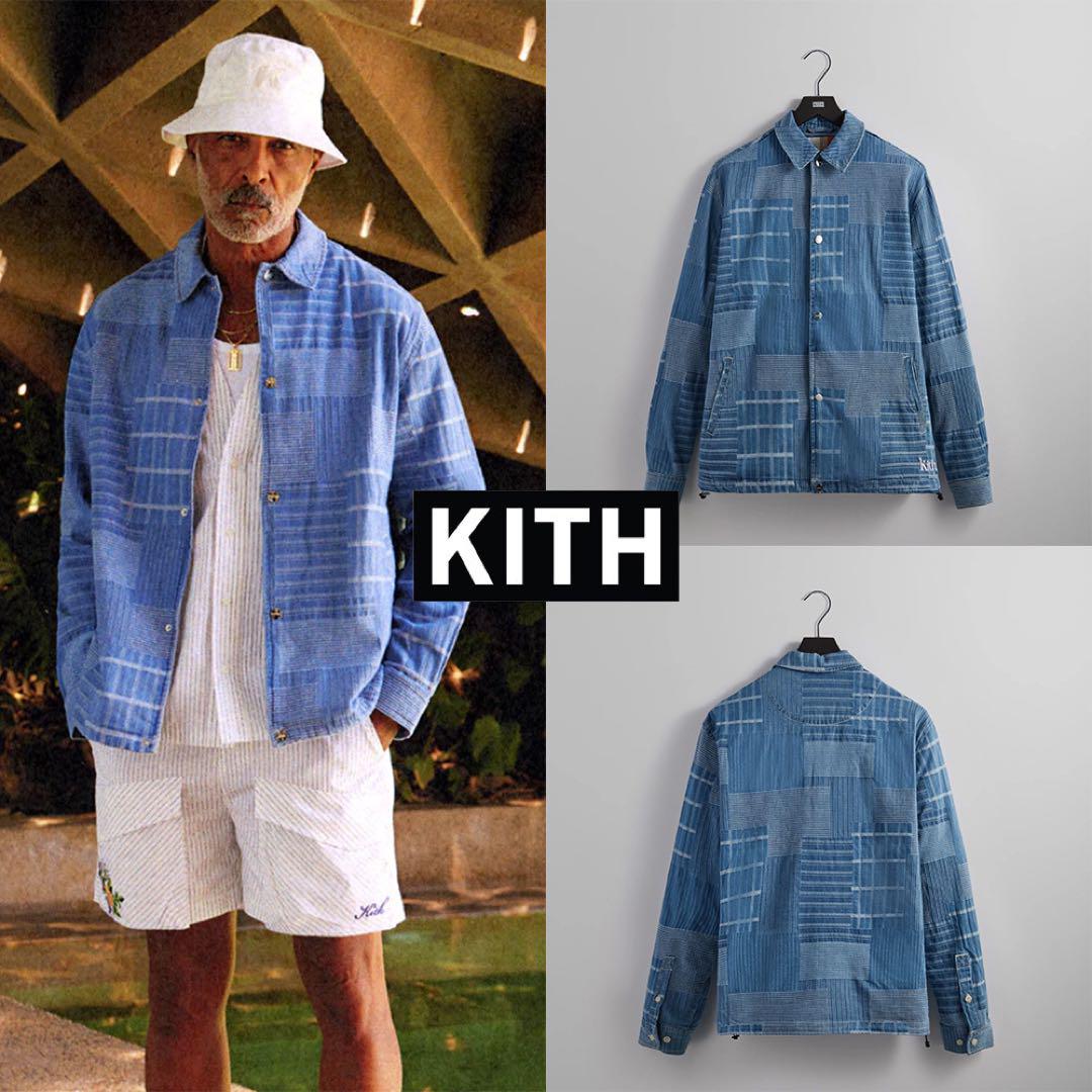 新品　インディゴジャガードが爽やかな夏に羽織れるコーチジャケット　KITH