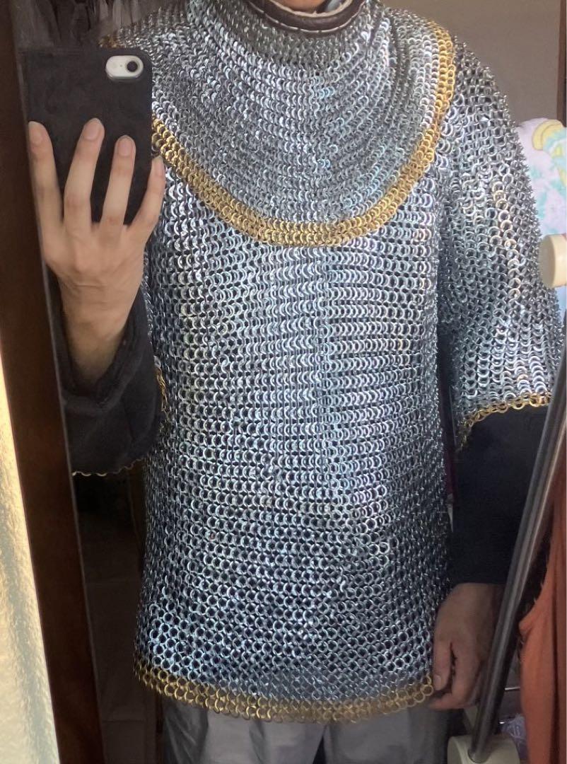値下げ中チェインメイル　メイルカラー　セット　コスプレ　西洋甲冑　鎧　ハロウィン
