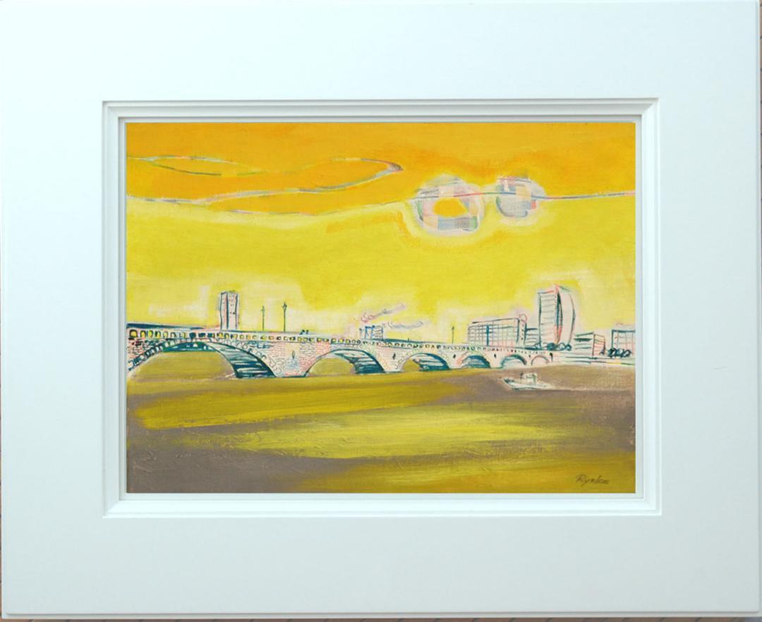 メルカリ 絵画　絵　額付 (白) 油絵　F4-090214　 風景(夕陽　朝陽）