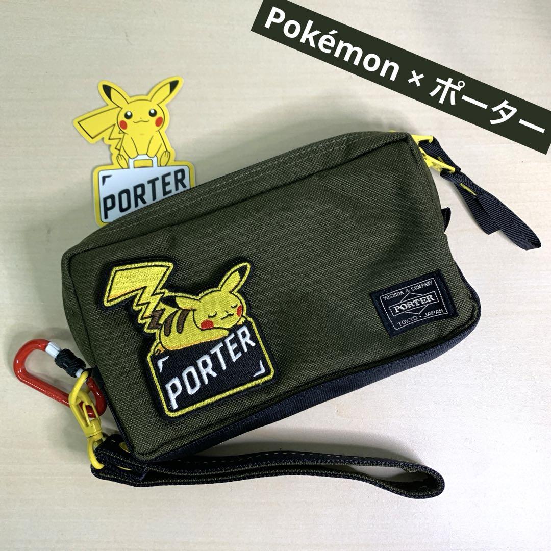 未使用 ポケモン×ポーターコラボ 2WAYポーチ ピカチュウ ステッカーおまけ付