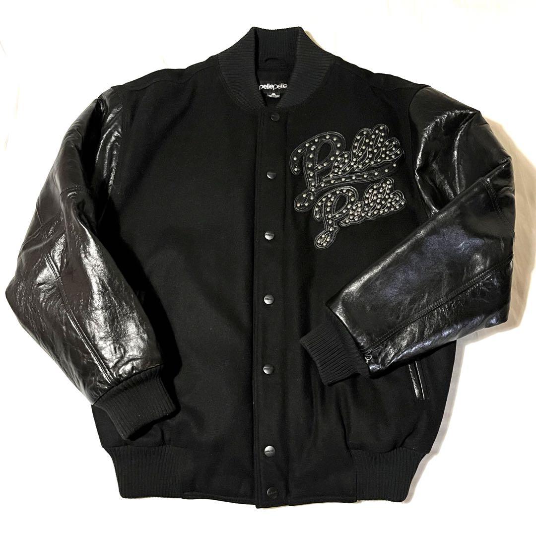 Pelle Pelle スタジアムジャケット　レザー　ウール　L