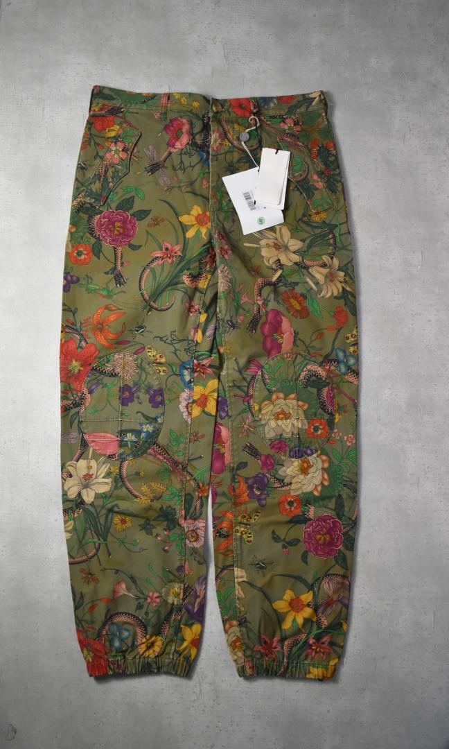 GUCCI 花柄  フラワー マルチカラー ジョガー パンツ 16-1-12