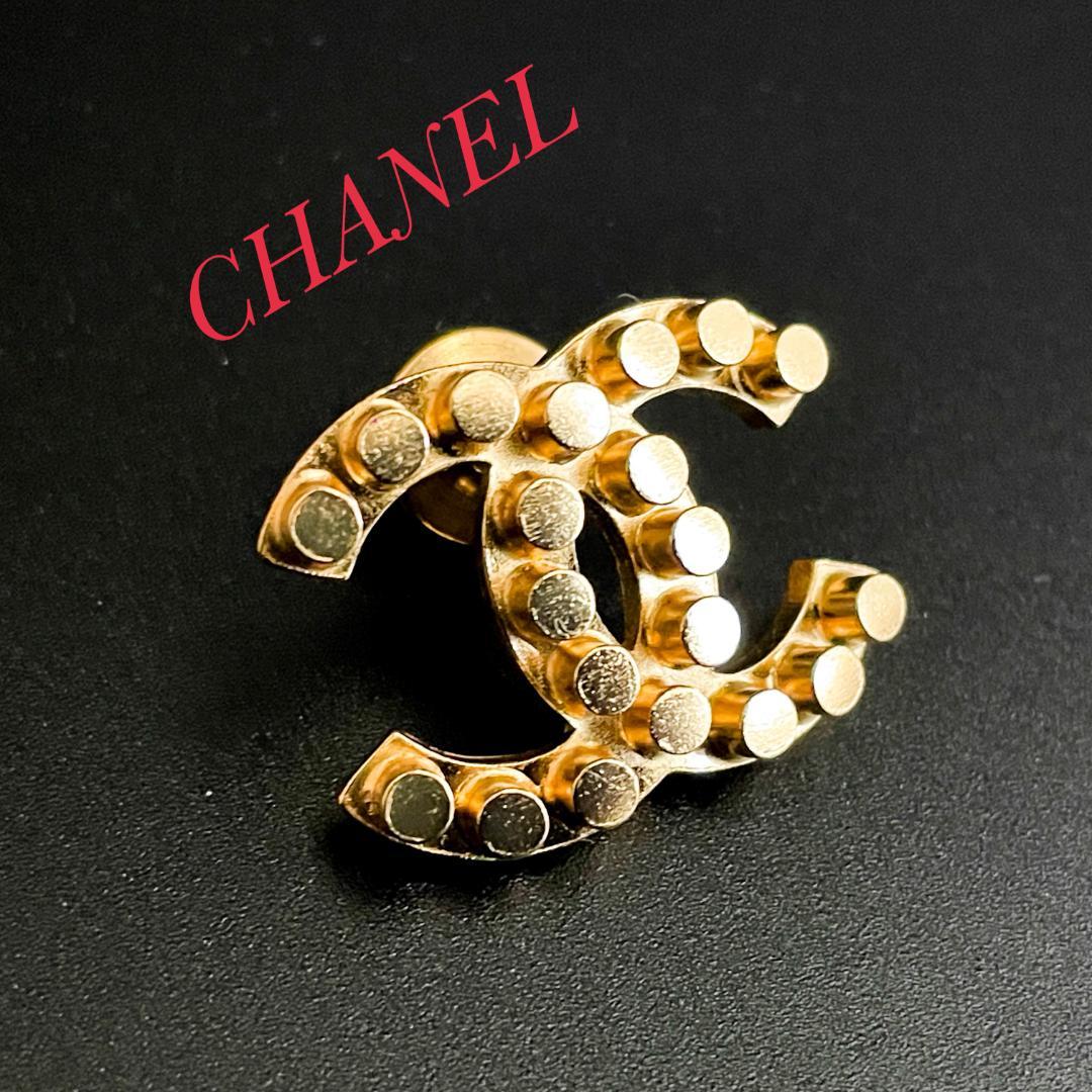 極美品✨CHANEL シャネル ブローチ ピン スタッズ ココマーク ゴールド