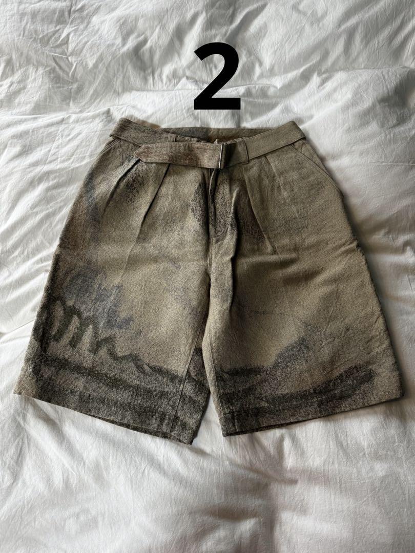 パンツ yoke 22ss JACQUARD BELTED WIDE SHORTS 2