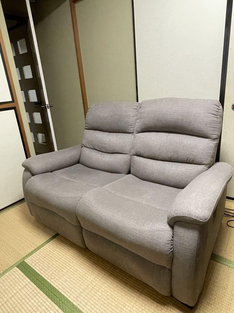 【7月末まで】2人用電動布張りリクライニングソファ(Nビリーバ 布MO)