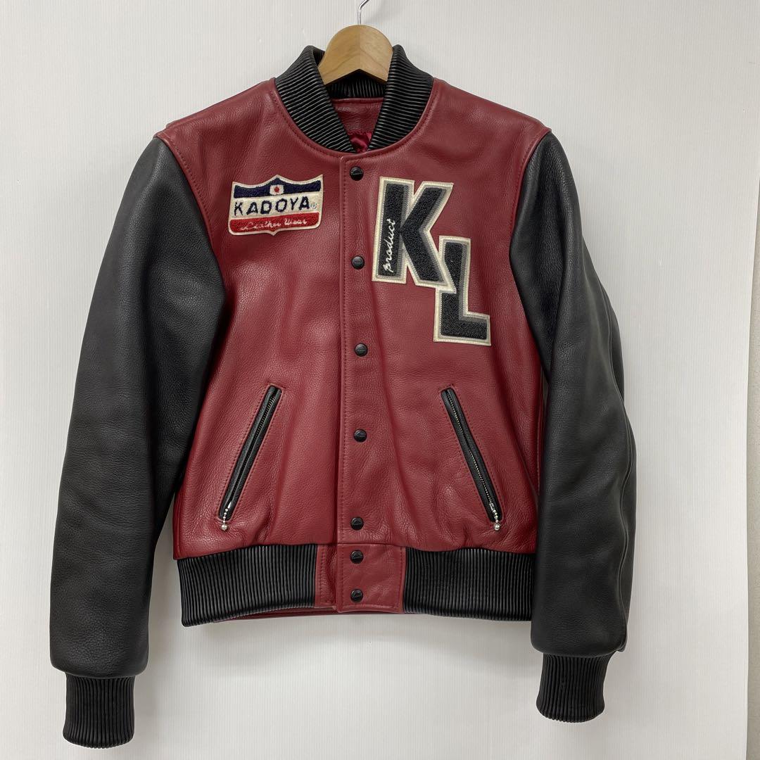 KADOYA カドヤ　牛革　レザー　ジャケット　ロゴ　ワッペン
