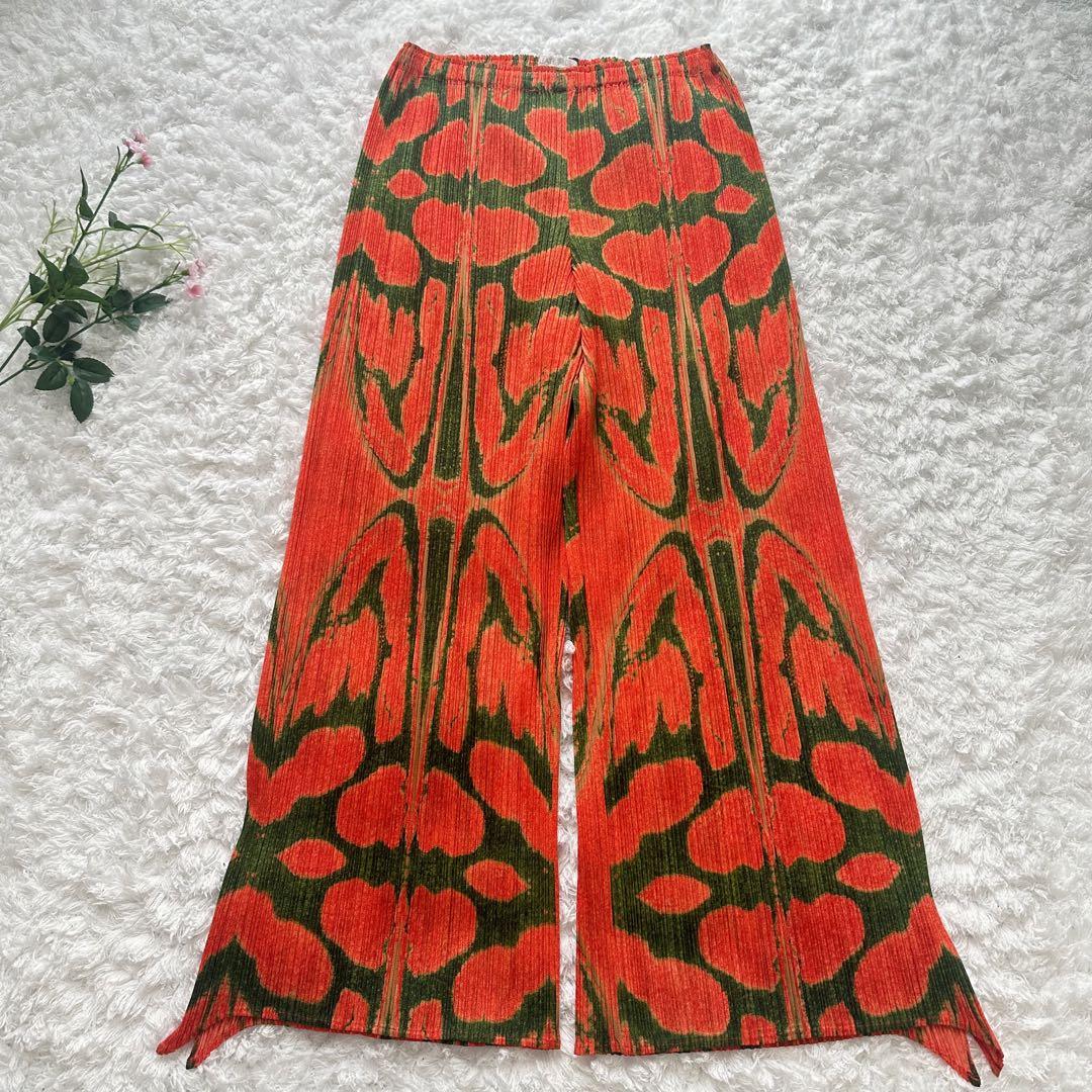 希少♡pleats please プリーツプリーズ ストレートパンツ オレンジ