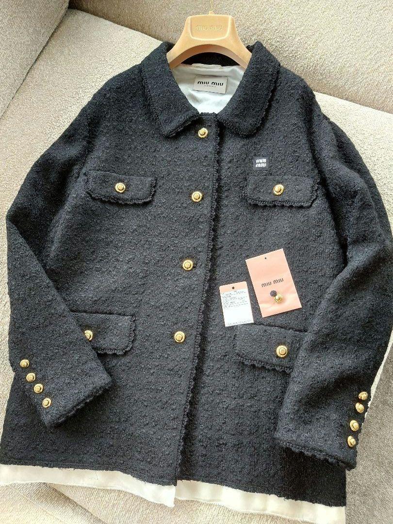 太郎3★発送日注意★　ミュウミュウMIU MIUジャケットコート黒希少品