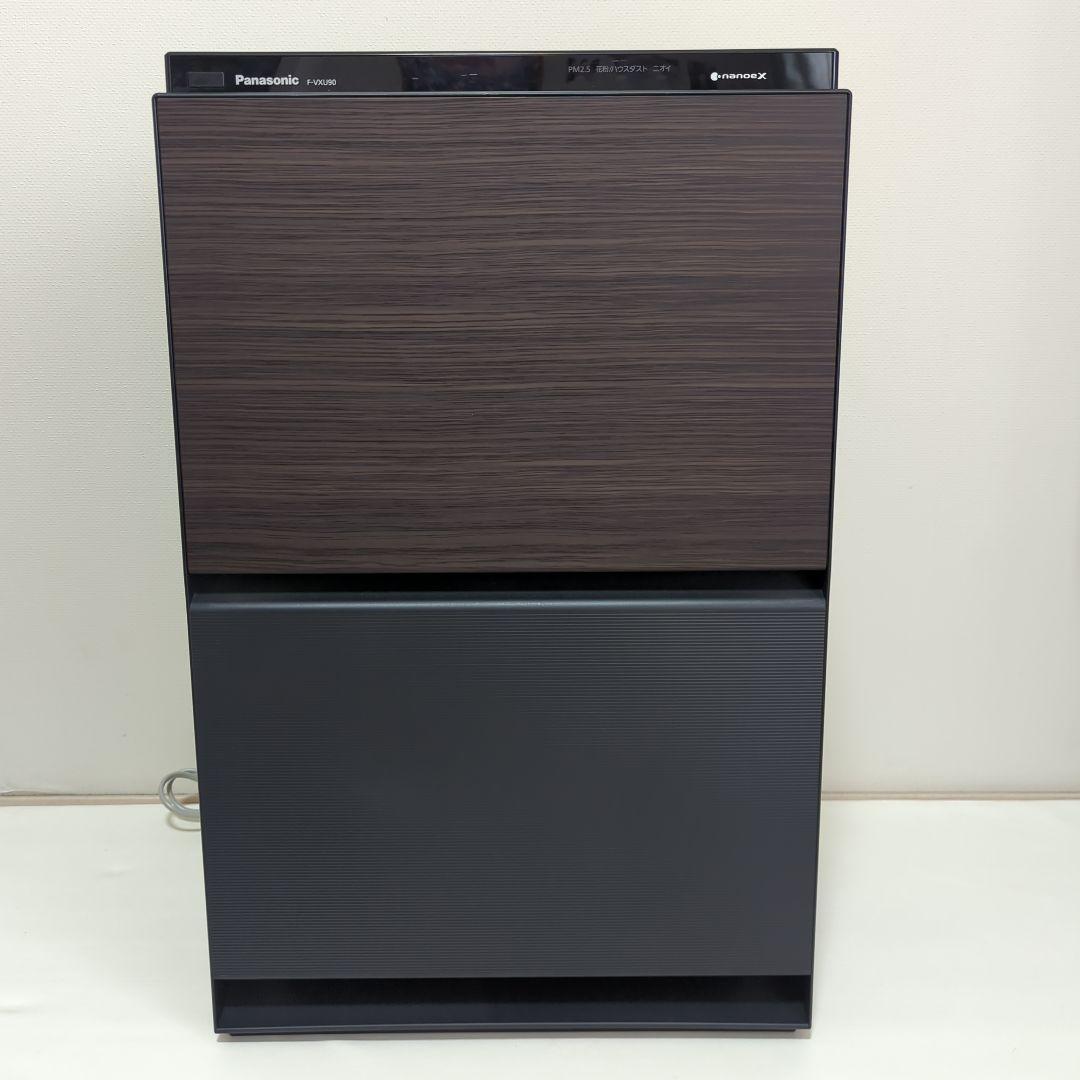 【美品】パナソニック 加湿 空気清浄機 ナノイーx 木目調 F-VXU90-TM
