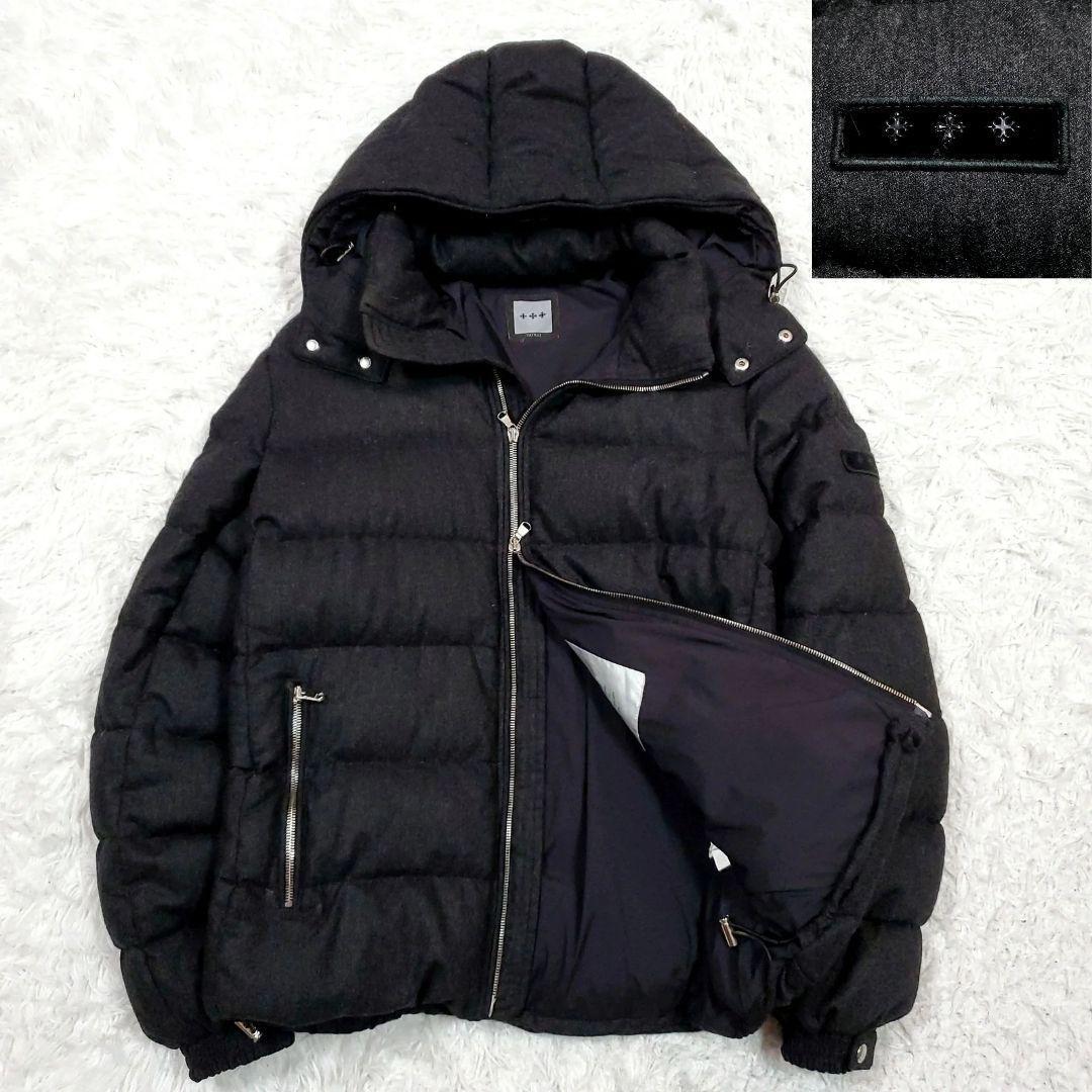 美品 L タトラス カシミヤ ウール エルコーレ ダウンジャケット 灰 フード