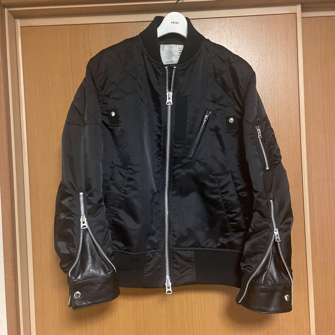 20sacai レザーライダースMA-1 ジャケット
