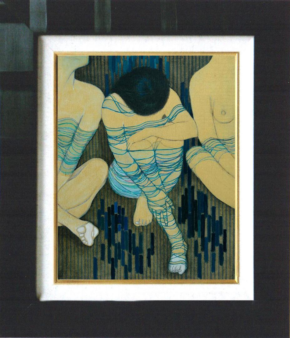 メルカリ 絵画　絵 額付き ( 黒 ) 油絵F6-030314　私の愛しい女たち