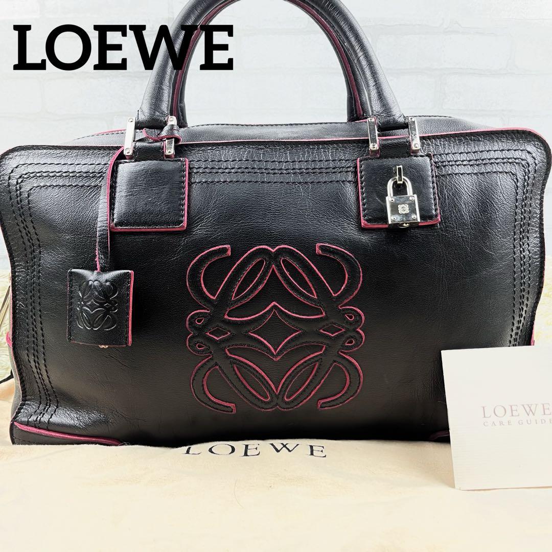 ✨極希少✨LOEWE 限定品‼︎ アマソナ36 レザー ブラック ピンク