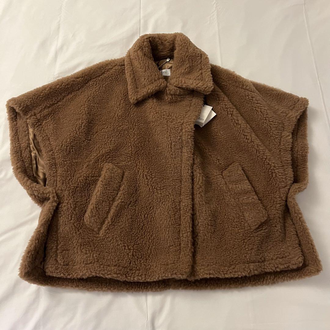 【新品未使用】MaxMara テディベアコート ケープ キャメル