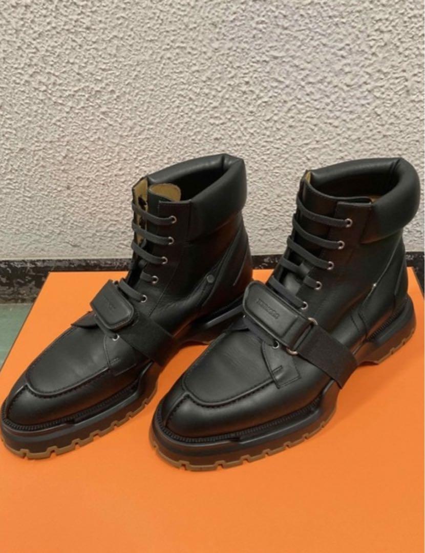 美品 HERMES ハイカット レザーブーツ メンズ 41 ヴィトン グッチ